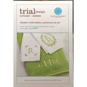 Martha Stewart Pfaff Embroidery Designs Alphabet & Border Classic Monogram Patte